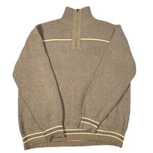 Pronti Collection 1/4 Zip Tan Sweater Pullover Mens 2XL HEAVYWEIGHT Long Sleeve